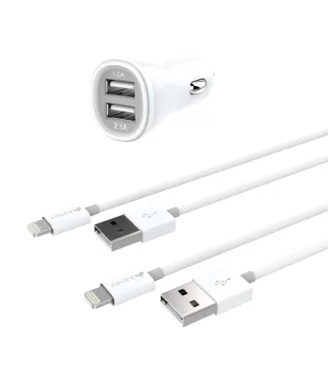 Kanex 2-Port Car Charger + 2 Lightning Cables