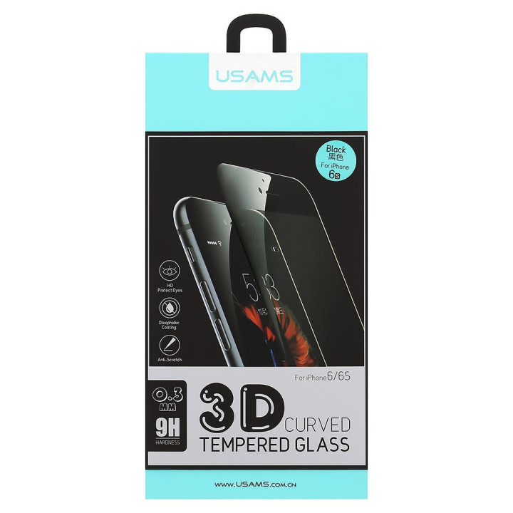 USAMS Tempered Glass 3D Curved iPhone 6/6s/7