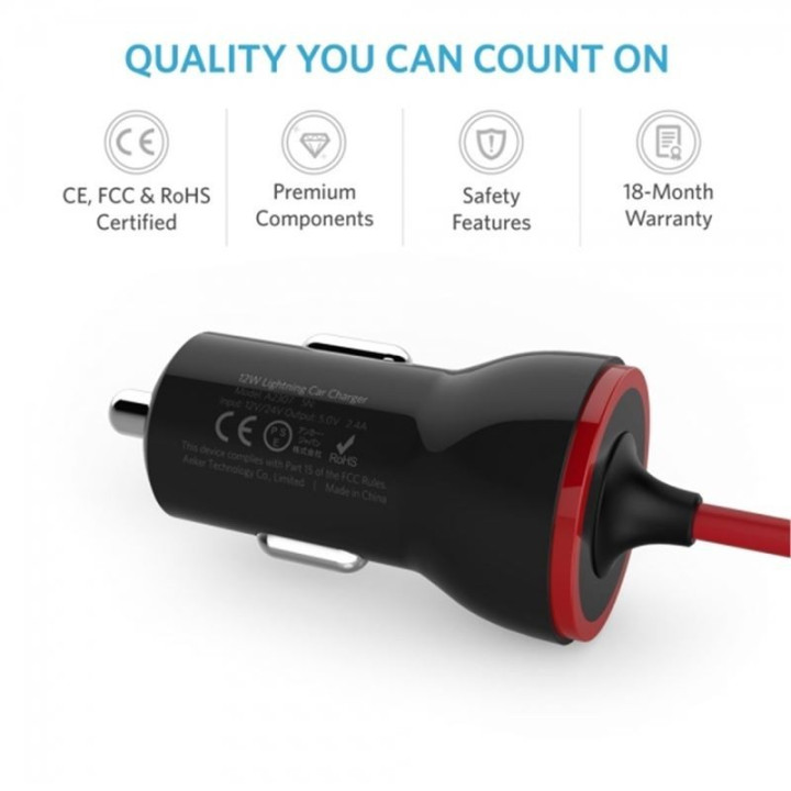 Anker 12W PowerDrive Lightning Car Charger