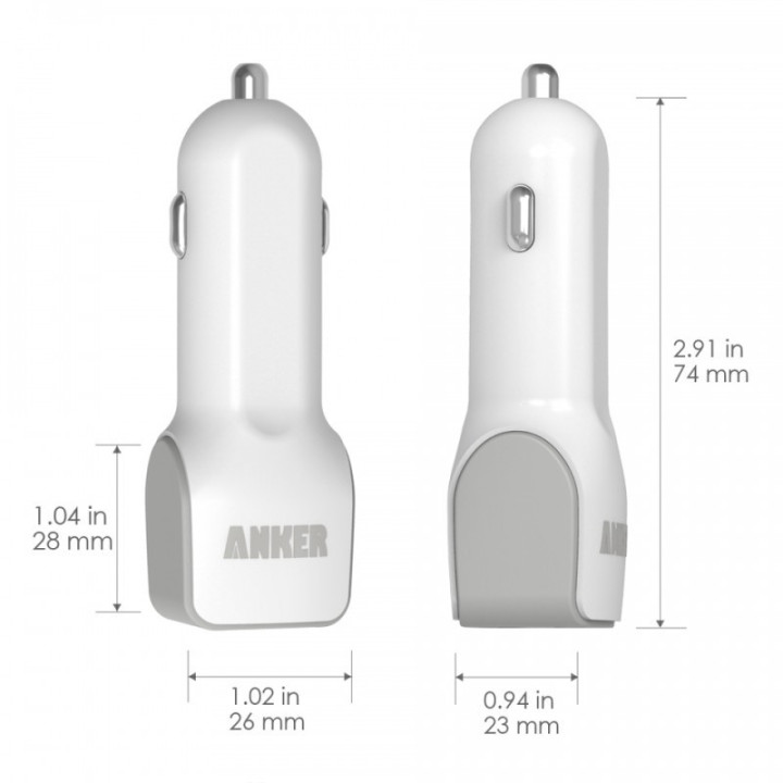Anker 24W Dual-Port Rapid USB Car Charger