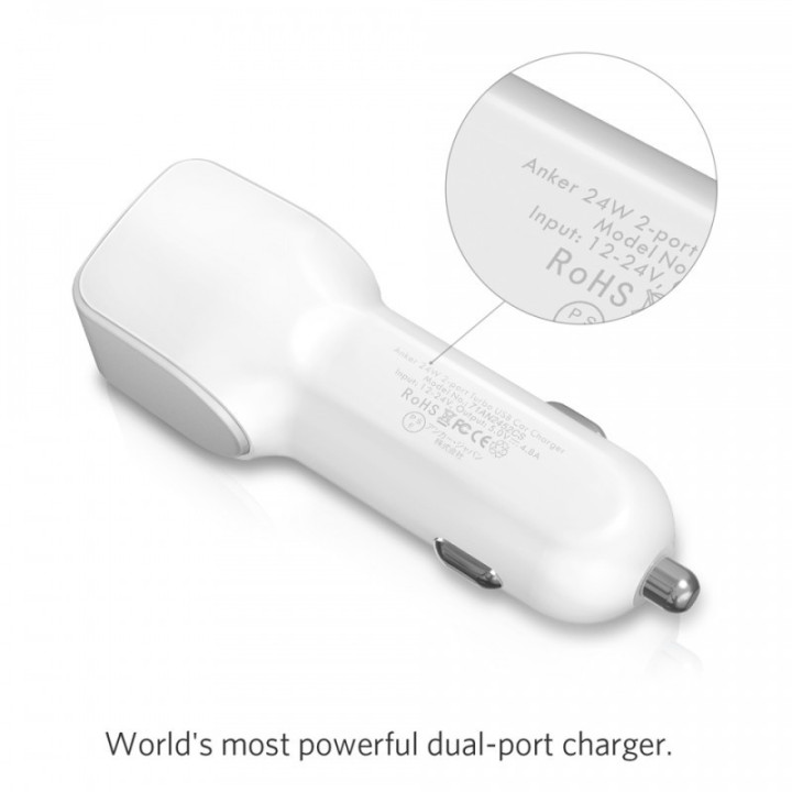 Anker 24W Dual-Port Rapid USB Car Charger