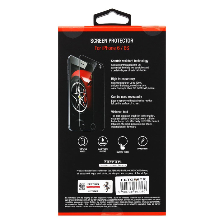 Ferrari Tempered Glass iPhone 6/6s/7