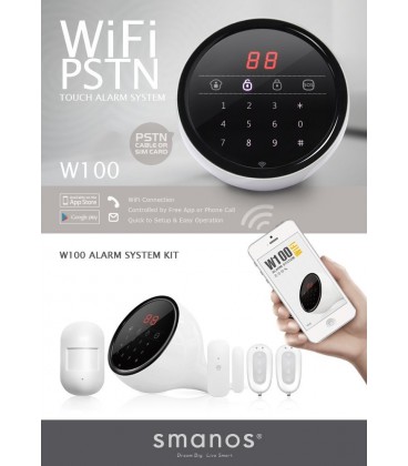 Smanos Home Alarm System W100 Wi-Fi/PSTN