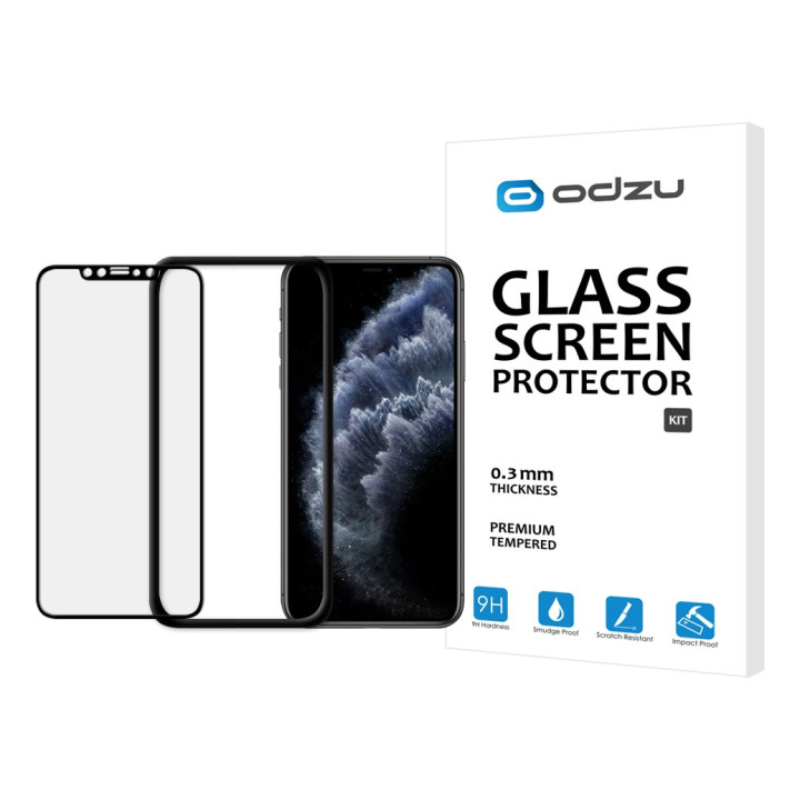 Odzu Glass Screen Protector Kit iPhone 11 Pro/XS