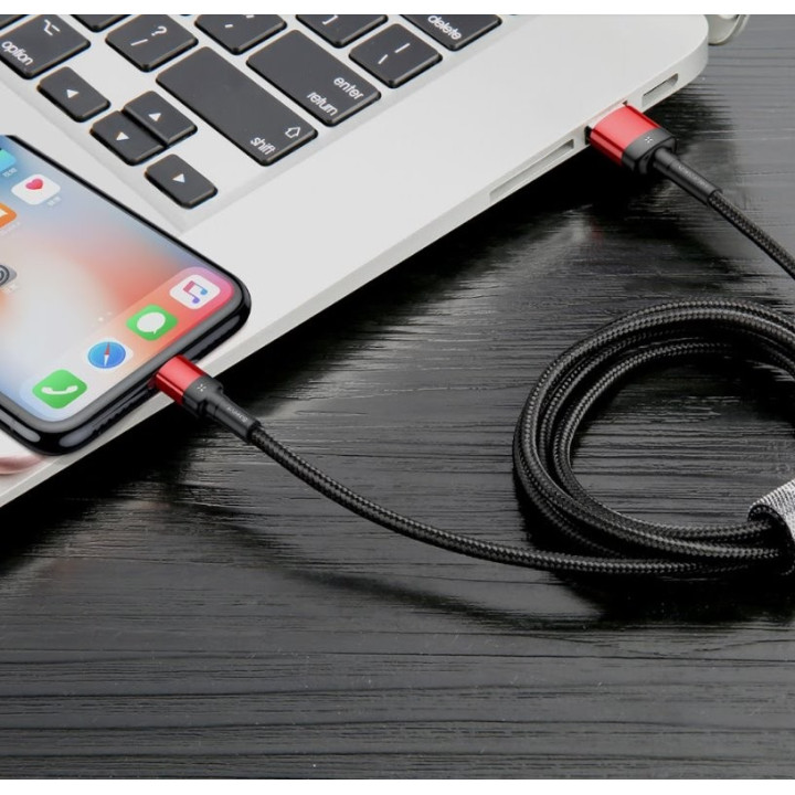 Baseus Cafule USB to Lightning Double Sided 2.4A 1m Red/Black