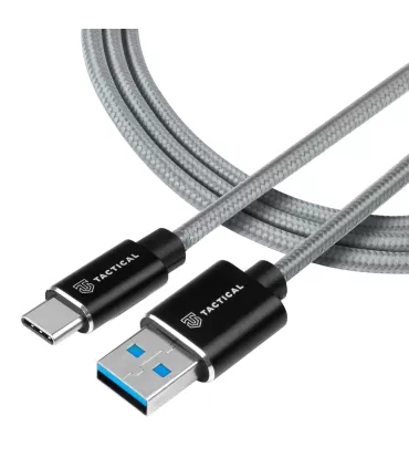 Tactical Fast Rope Aramid Cable USB-A/USB-C 0.3m Grey