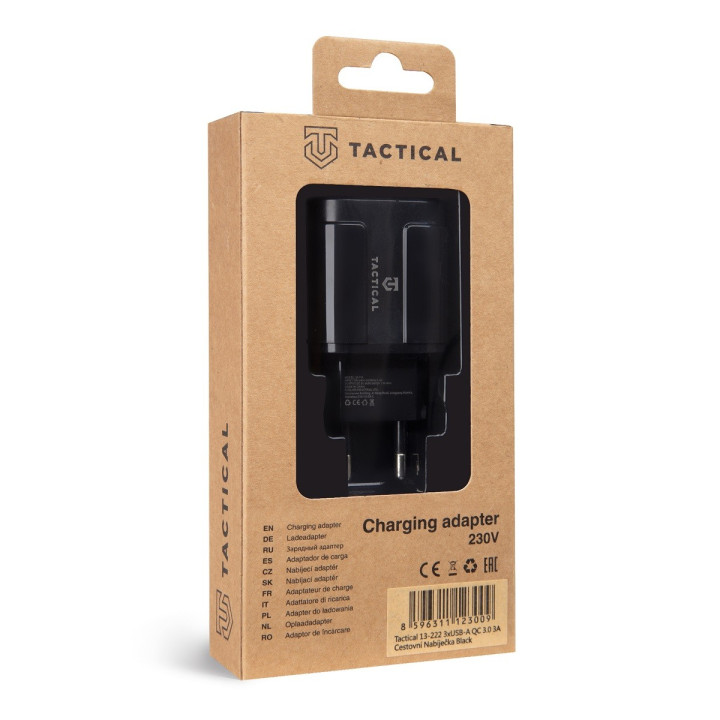 Tactical 13-222 3xUSB-A QC 3.0 3A Cestovná Nabíjačka