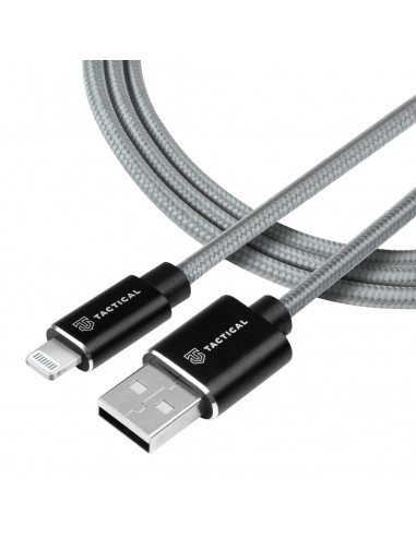 Tactical Fast Rope Aramid Cable USB-A/Lightning MFi 0.3m Grey