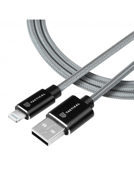 Tactical Fast Rope Aramid Cable USB-A/Lightning MFi 0.3m Grey