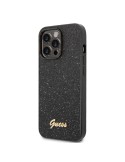 Guess PC/TPU Glitter Flakes Metal Logo Zadný Kryt pre iPhone 14 Pro