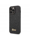 Guess PC/TPU Glitter Flakes Metal Logo Zadný Kryt pre iPhone 14 Pro Black
