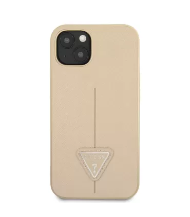 Guess Saffiano Double Card Zadný Kryt pre iPhone 13 Beige