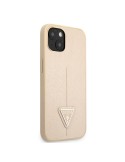 Guess Saffiano Double Card Zadný Kryt pre iPhone 13 Beige