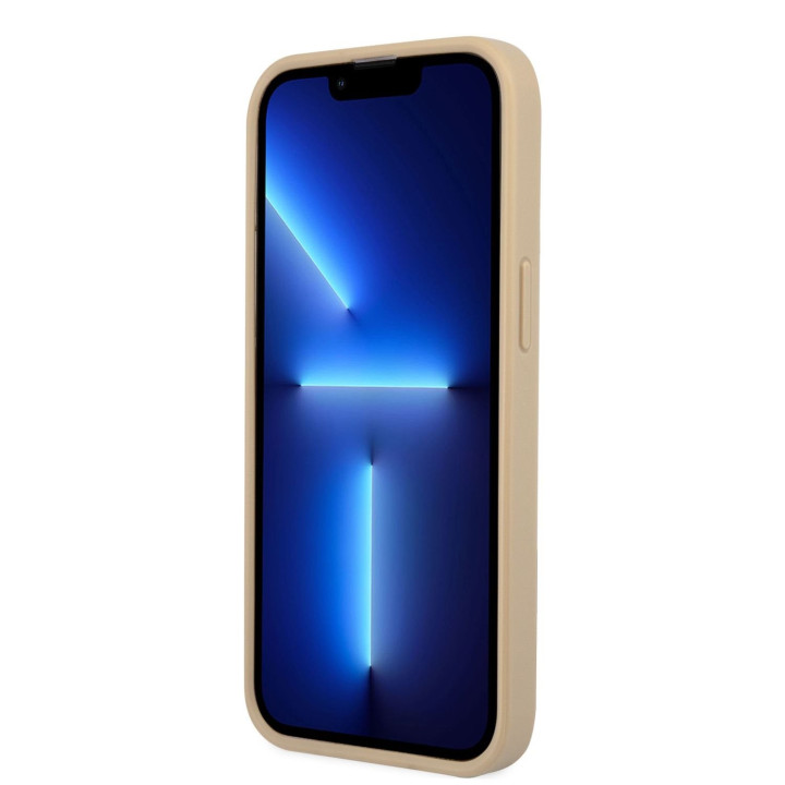 Guess Saffiano Double Card Zadný Kryt pre iPhone 13 Beige