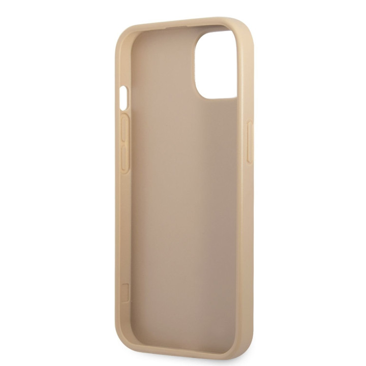 Guess Saffiano Double Card Zadný Kryt pre iPhone 13 Beige