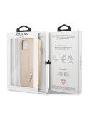 Guess Saffiano Double Card Zadný Kryt pre iPhone 13 Beige