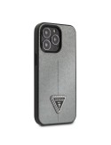 Guess Saffiano Double Card Zadný Kryt pre iPhone 13 Silver