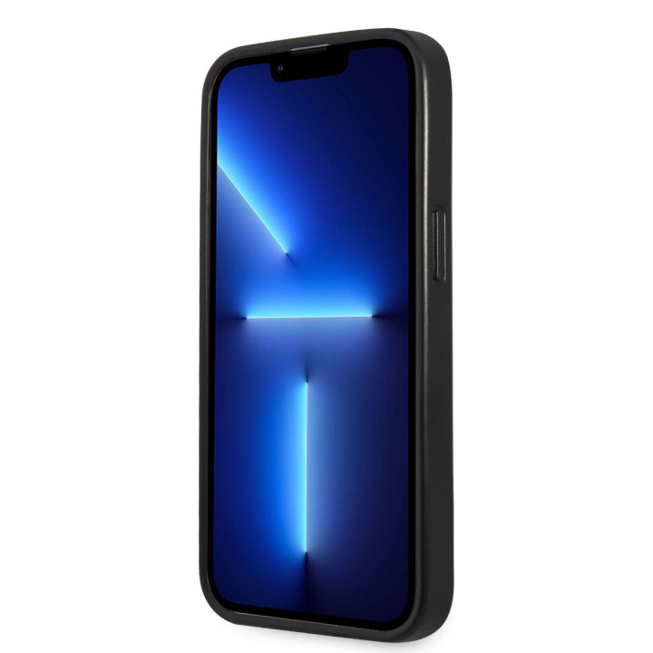 Guess Saffiano Double Card Zadný Kryt pre iPhone 13 Silver
