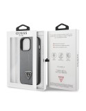 Guess Saffiano Double Card Zadný Kryt pre iPhone 13 Silver