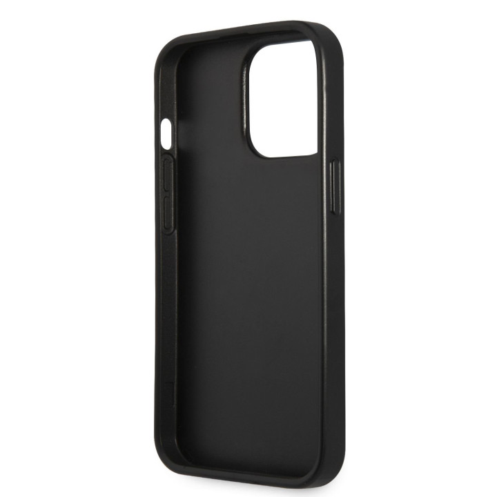 Guess Saffiano Double Card Zadný Kryt pre iPhone 13 Silver