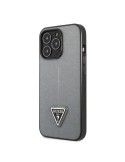 Guess Saffiano Double Card Zadný Kryt pre iPhone 13 Silver