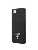 Guess Saffiano Double Card Zadný Kryt pre iPhone 7/8/SE2020/SE2022 Black