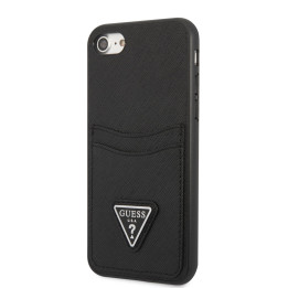 Guess Saffiano Double Card Zadný Kryt pre iPhone 7/8/SE2020/SE2022 Black