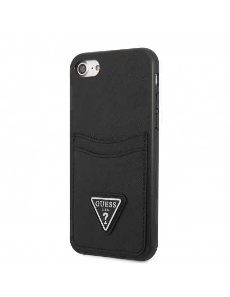 Guess Saffiano Double Card Zadný Kryt pre iPhone 7/8/SE2020/SE2022 Black