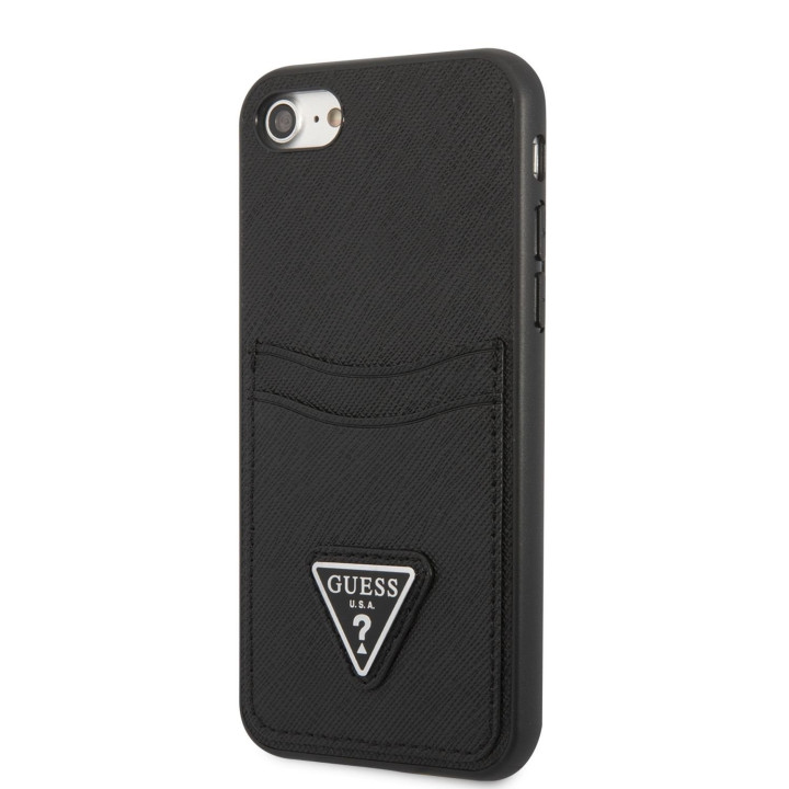 Guess Saffiano Double Card Zadný Kryt pre iPhone 7/8/SE2020/SE2022 Black