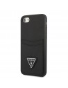 Guess Saffiano Double Card Zadný Kryt pre iPhone 7/8/SE2020/SE2022 Black
