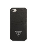 Guess Saffiano Double Card Zadný Kryt pre iPhone 7/8/SE2020/SE2022 Black