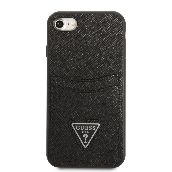 Guess Saffiano Double Card Zadný Kryt pre iPhone 7/8/SE2020/SE2022 Black