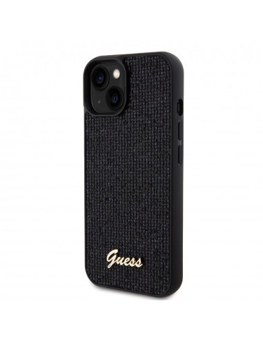 Guess PU Square Mirror Script Logo Zadný Kryt pre iPhone 15