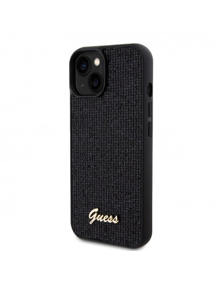 Guess PU Square Mirror Script Logo Zadný Kryt pre iPhone 15