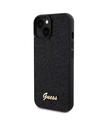 Guess PU Square Mirror Script Logo Zadný Kryt pre iPhone 15