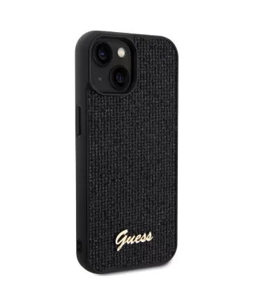 Guess PU Square Mirror Script Logo Zadný Kryt pre iPhone 15