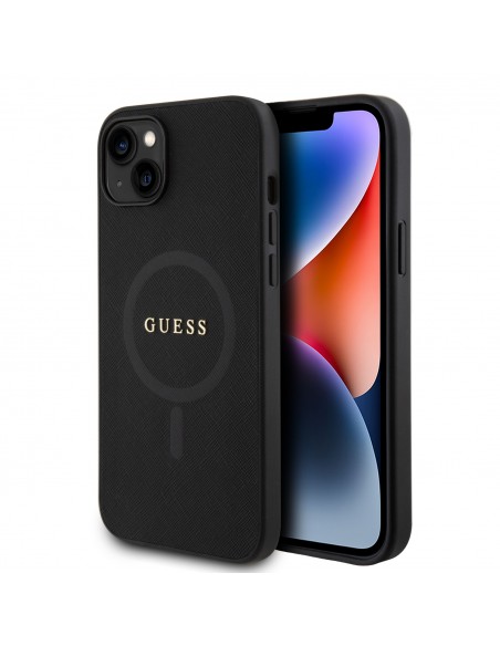 Guess PU Saffiano MagSafe Zadný Kryt pre iPhone 15