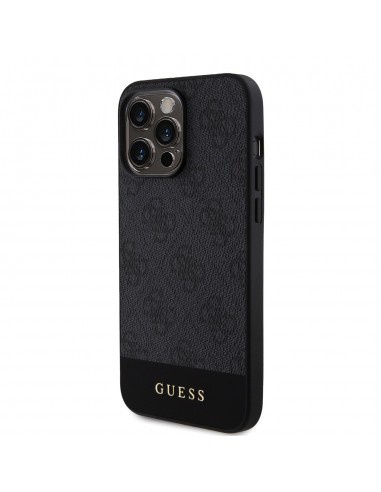 Guess PU 4G Stripe MagSafe Zadný Kryt pre iPhone 15 Pro
