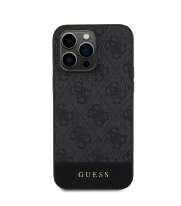 Guess PU 4G Stripe MagSafe Zadný Kryt pre iPhone 15 Pro