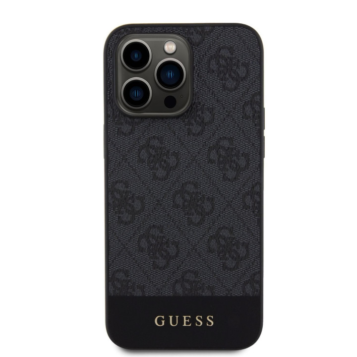 Guess PU 4G Stripe MagSafe Zadný Kryt pre iPhone 15 Pro
