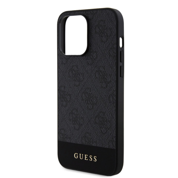 Guess PU 4G Stripe MagSafe Zadný Kryt pre iPhone 15 Pro
