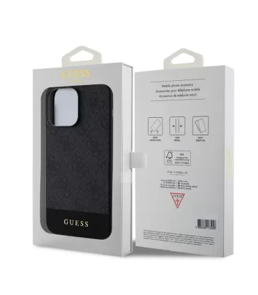 Guess PU 4G Stripe MagSafe Zadný Kryt pre iPhone 15 Pro