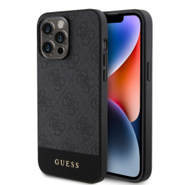 Guess PU 4G Stripe MagSafe Zadný Kryt pre iPhone 15 Pro Max
