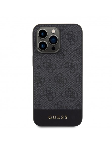Guess PU 4G Stripe MagSafe Zadný Kryt pre iPhone 15 Pro Max