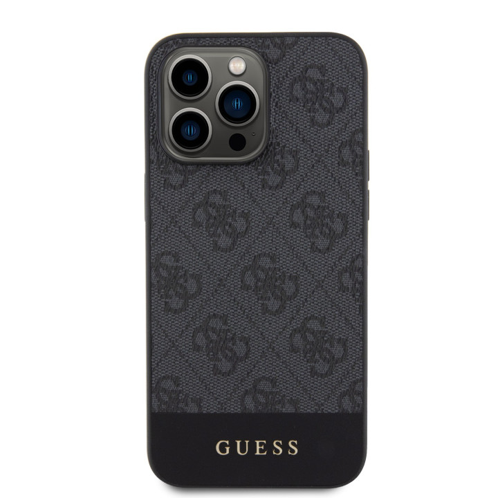 Guess PU 4G Stripe MagSafe Zadný Kryt pre iPhone 15 Pro Max
