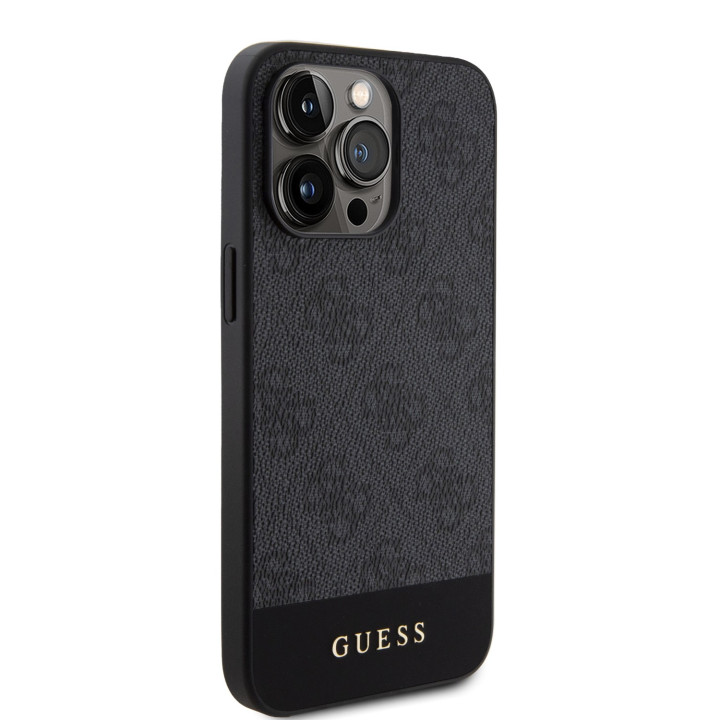 Guess PU 4G Stripe MagSafe Zadný Kryt pre iPhone 15 Pro Max