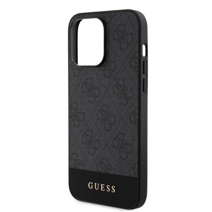 Guess PU 4G Stripe MagSafe Zadný Kryt pre iPhone 15 Pro Max