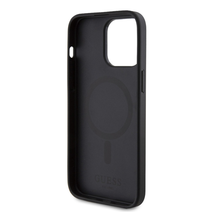 Guess PU 4G Stripe MagSafe Zadný Kryt pre iPhone 15 Pro Max
