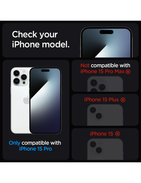 Spigen Glass tR EZ Fit 2 Pack iPhone 15 Pro