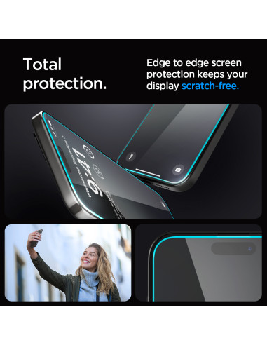 Spigen Glass tR EZ Fit 2 Pack iPhone...